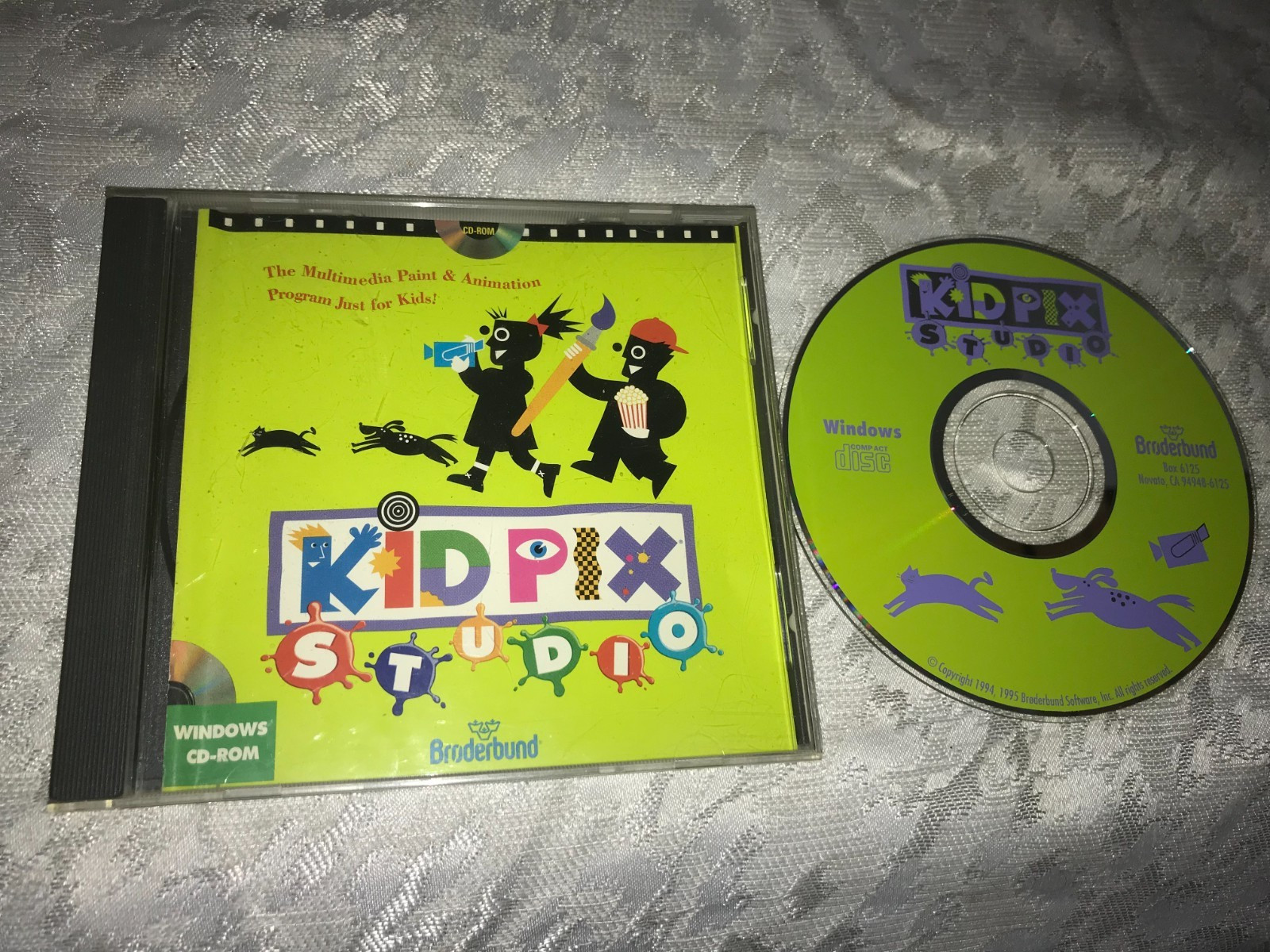 Vintage 1995 BRODERBUND Paint & Animation KID PIX STUDIO CD-ROM For WINDOWS EUC