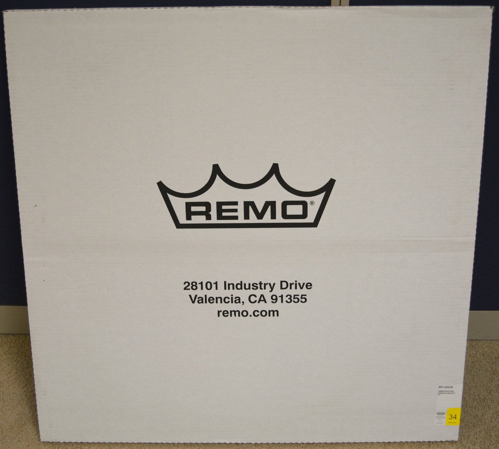 NEW REMO AMBASSADOR SMOOTH WHITE 34" CONCERT BASS DRUM HEAD, BR-1234-00
