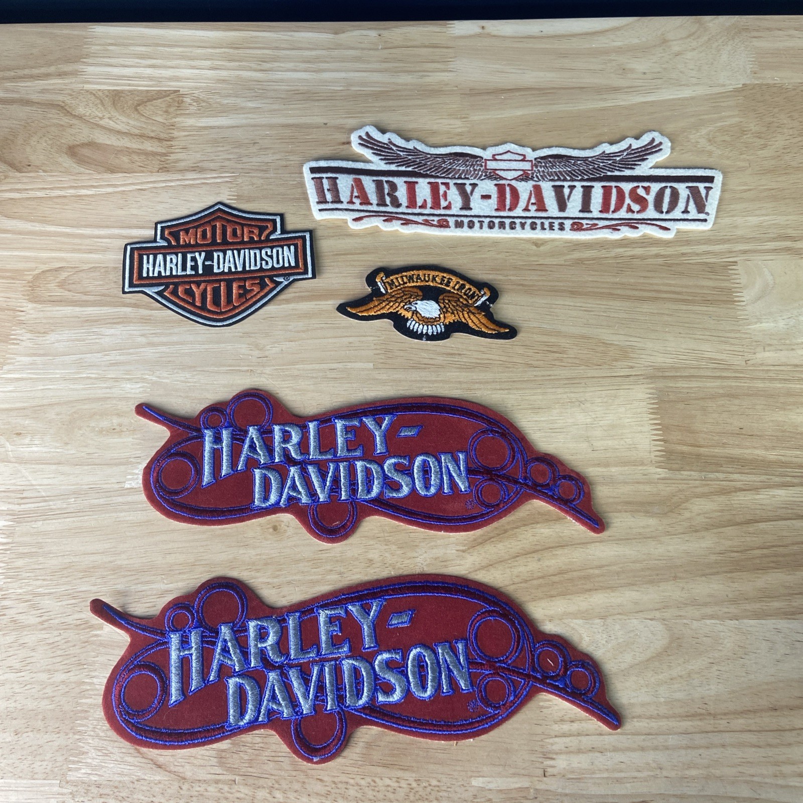 Harley Davidson Patch Lot of 5 Embroidery Iron-On Patches