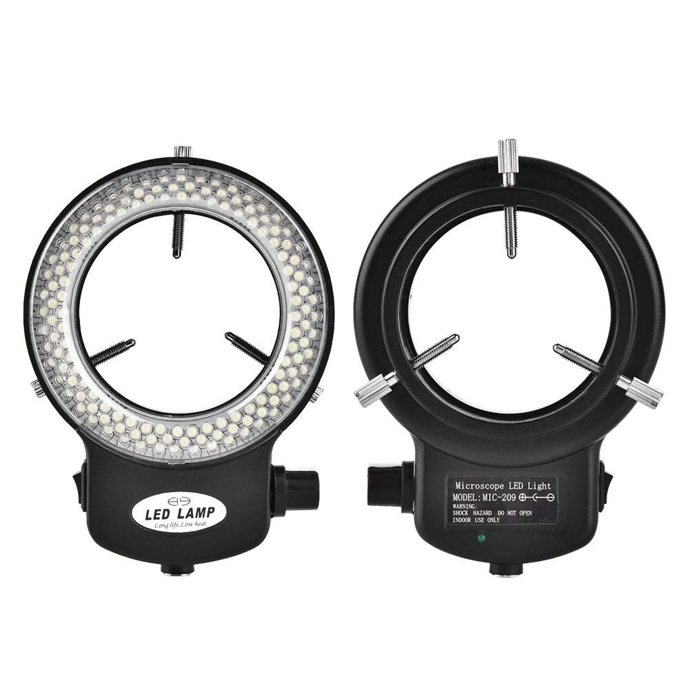 Microscope LED Light 144 LED Beads Light Source Brightness Adjustable Ring Lamp