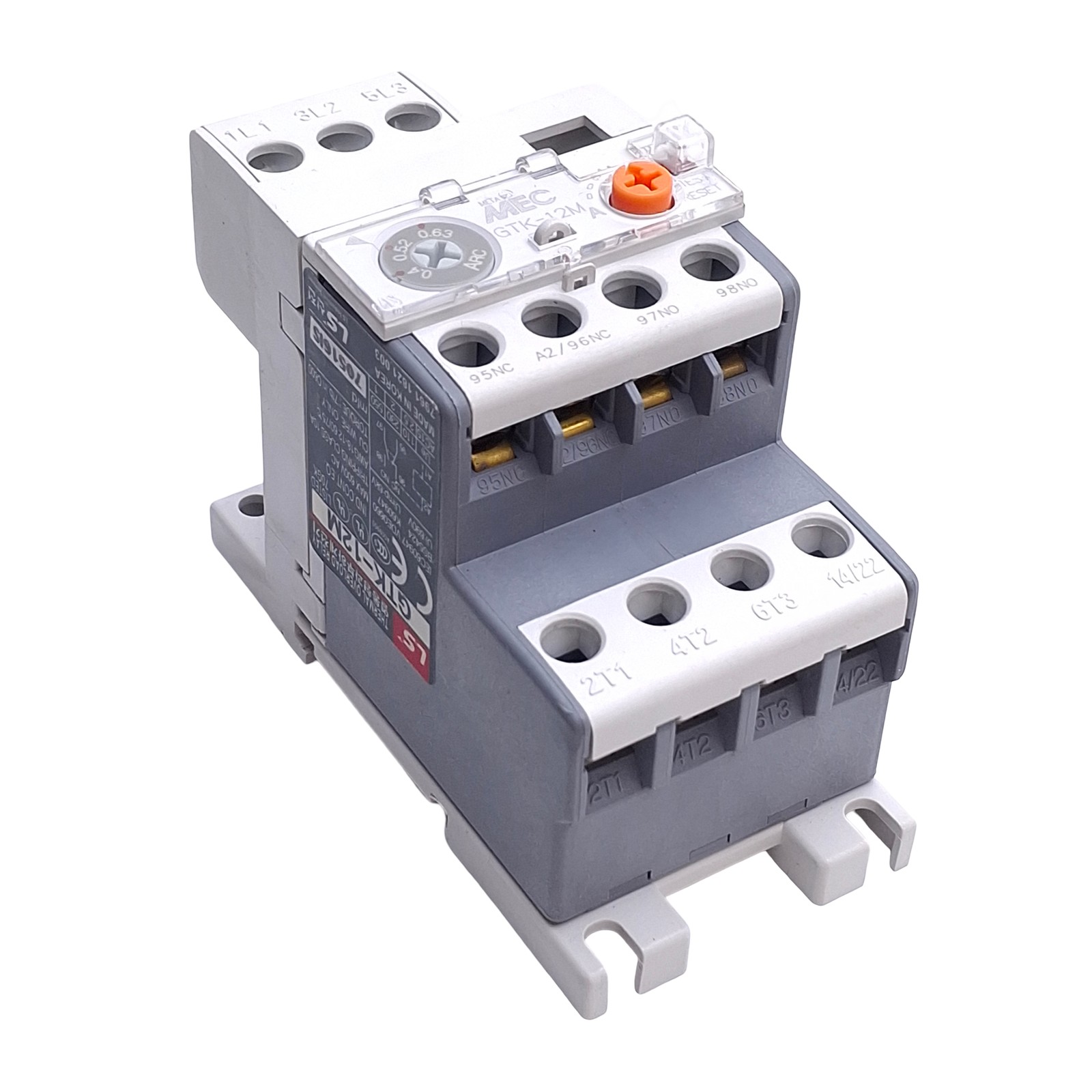 Ls Industrial Systems LSIS GTK-12M-0.63 Overload Relay 0.4 to 0.63A Trip, 3-Pole