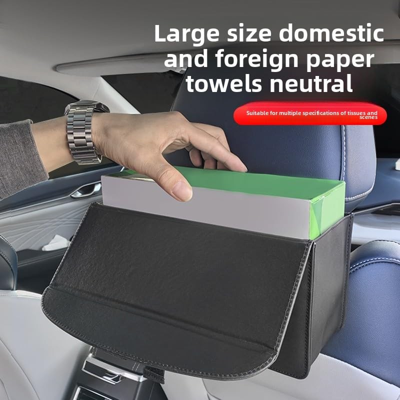 Backseat Tissue Holder Adjustable Car Organizer for Rectangular Tissue Boxes