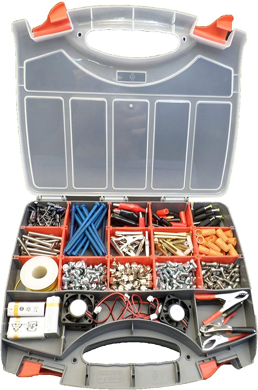 2 Sided Storage Organizer Carrying Case Adjustable Compartments Crafts 13.5in