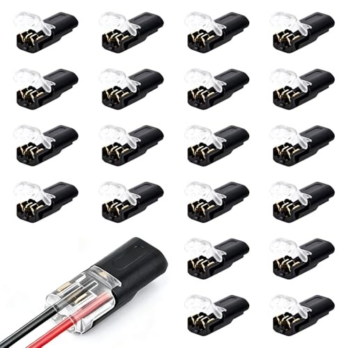 20PCS Low Voltage Wire Connector,Double Wire Plug in Connector with 20 Pcs