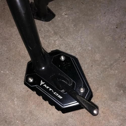 CNC Motorcycle Kickstand Pad Foot Side Stand Extension Support Plate Black