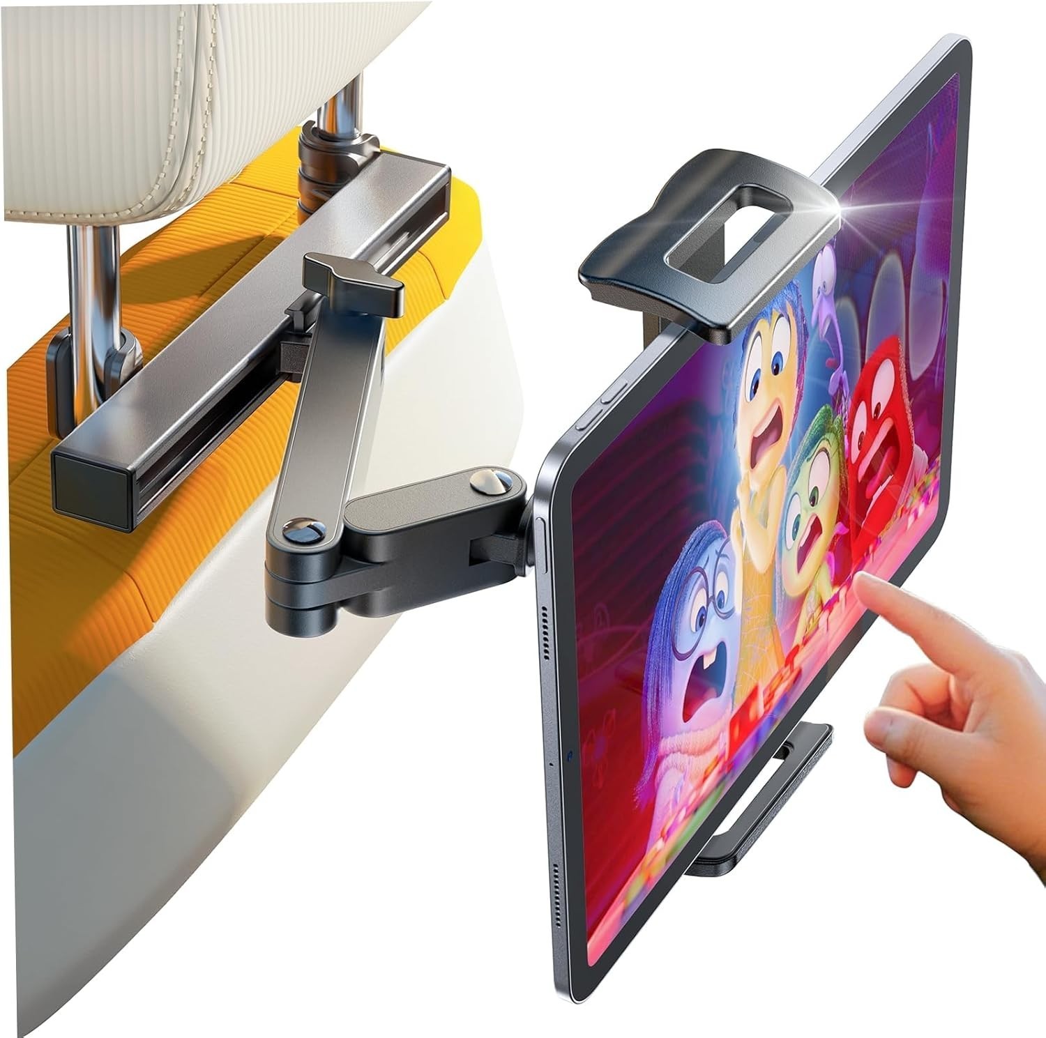Foldable Headrest Tablet Holder for Back Seat - Compatible with 4.7-11.9 Tablets