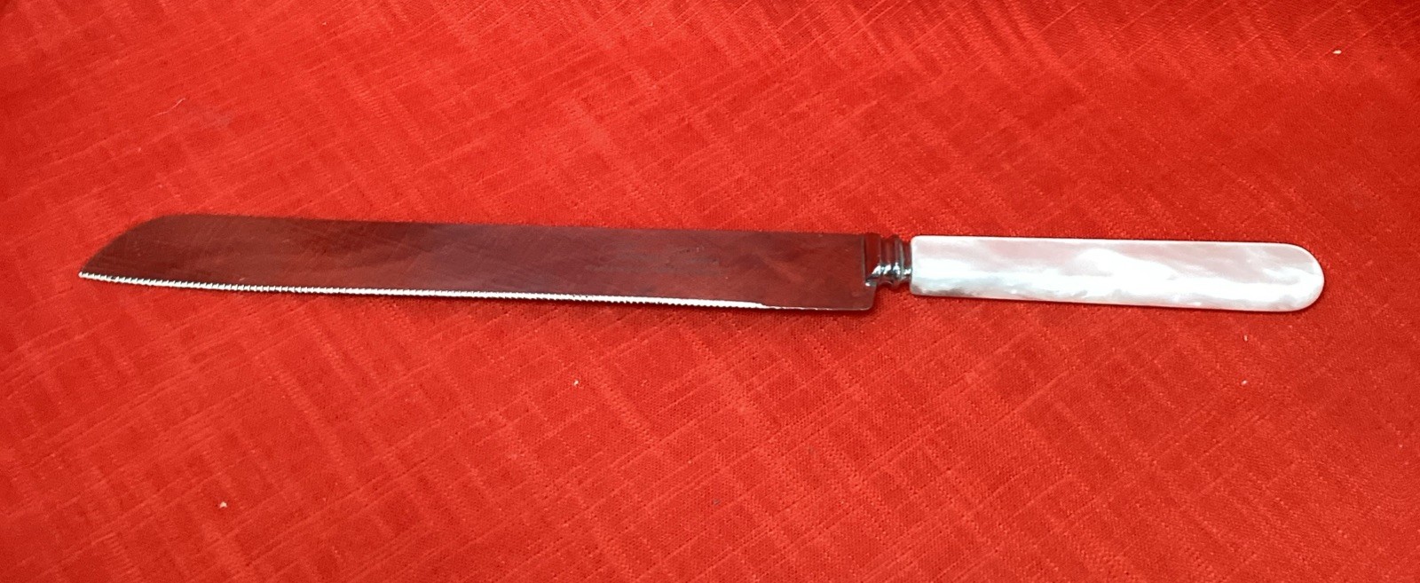 Vintage Treasure Masters Stainless Cake Knife & Server Set Faux Mother Of Pearl