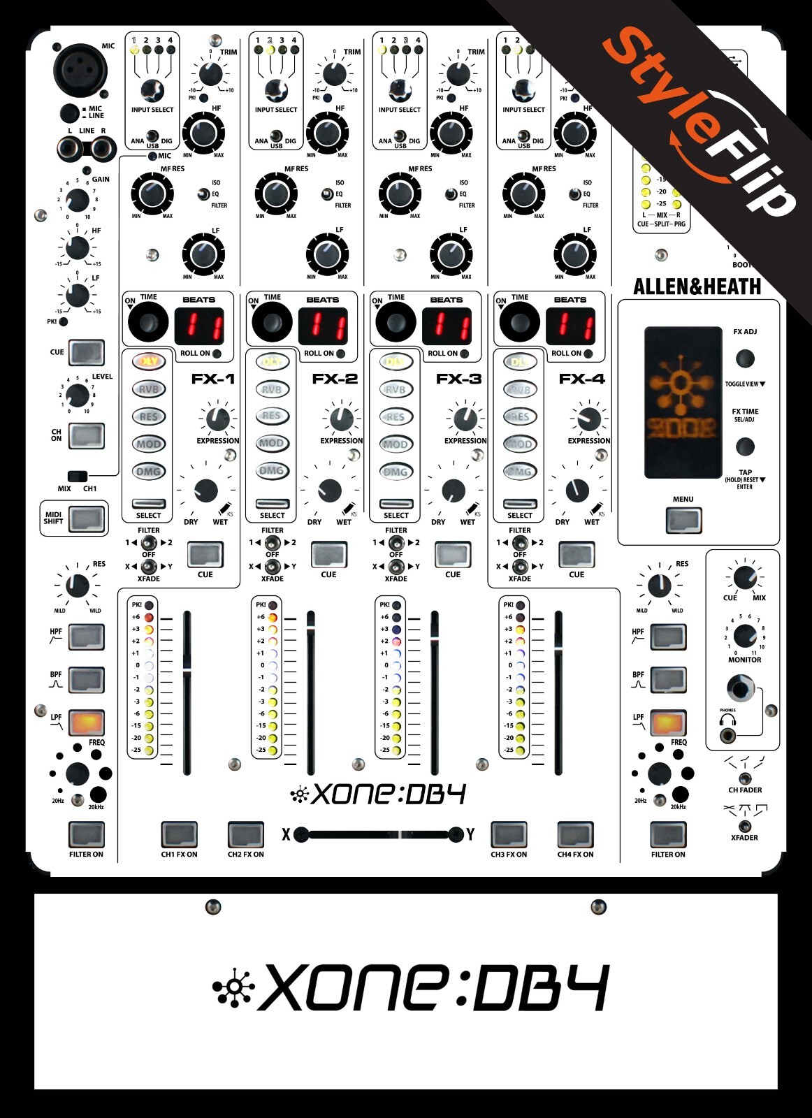 Allen & Heath XONE DB4 Skins | Color White | Protective Decal | StyleFlip Skins