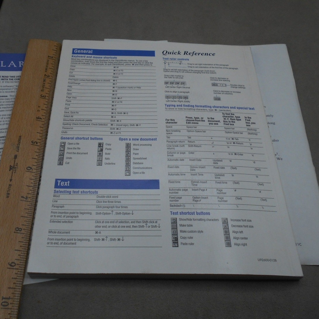 Vintage ClarisWorks User's Guide 1994 Integrated Software for Macintosh