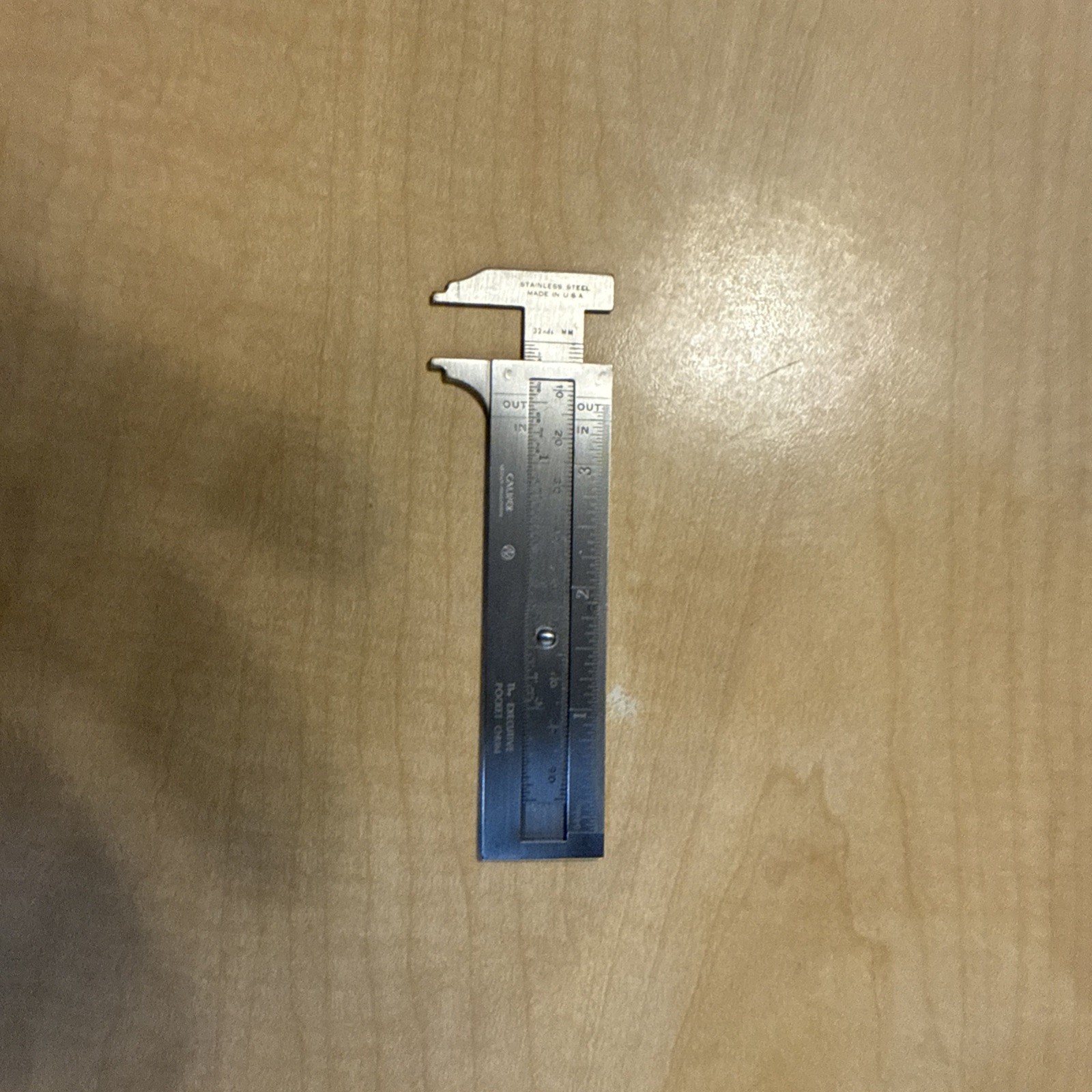 The Executive Pocket Chum 3 1/2" Stainless Steel Sliding Caliper/Decimal Chart