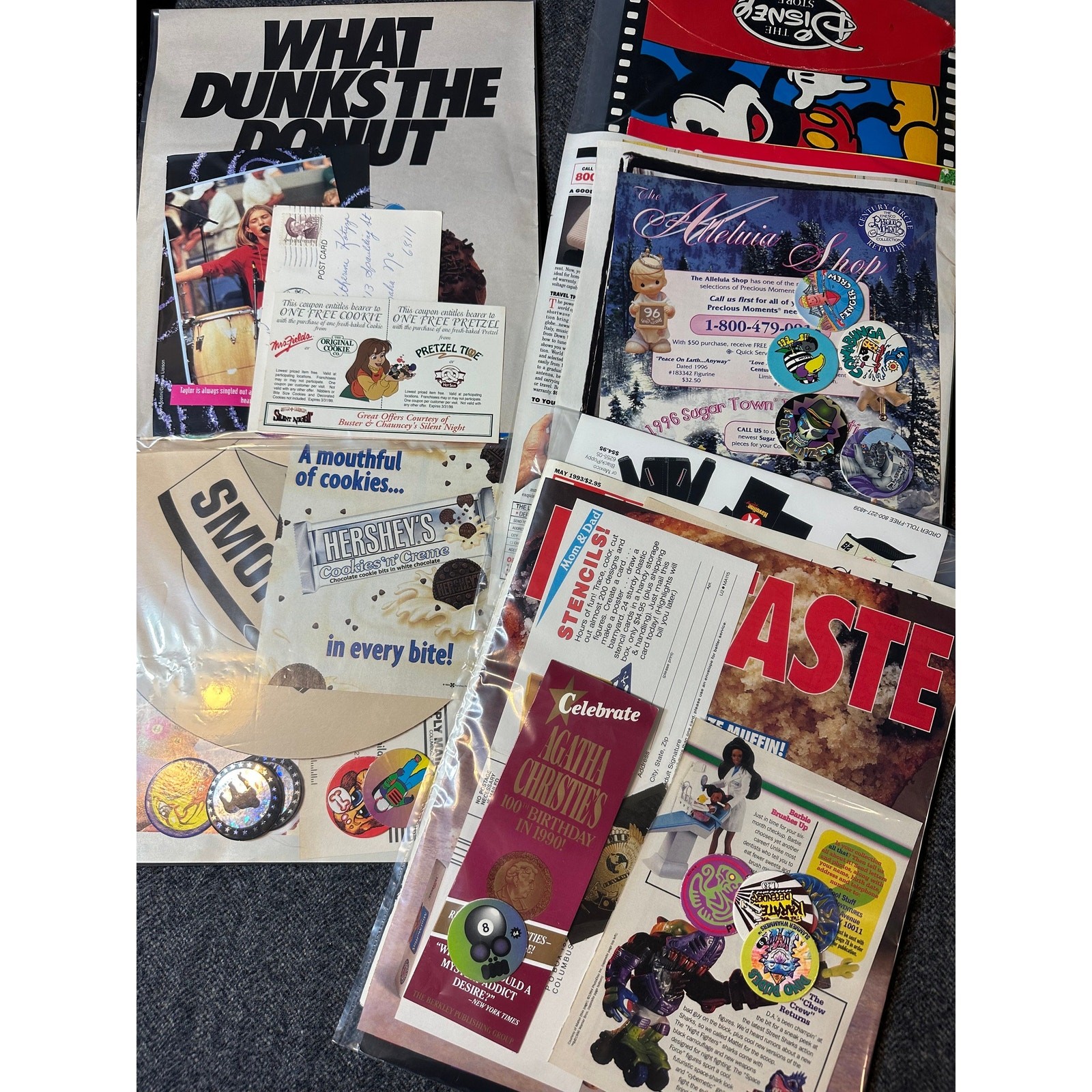 Retro Authentic 1990's Paper Ephemera Bundle -Approx. 20 Pc -Scrapbook/Craft