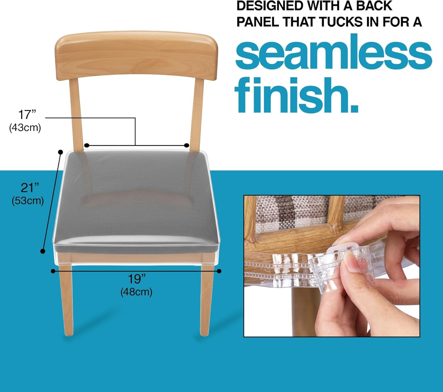 Houseables Plastic Chair Covers, Seat Covers for Dining Chairs, Clear