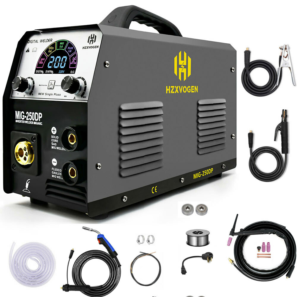 4 IN 1 MIG Welder+Tig Torch TIG MMA Gas Gasless DC Inverter 200A Welding Machine