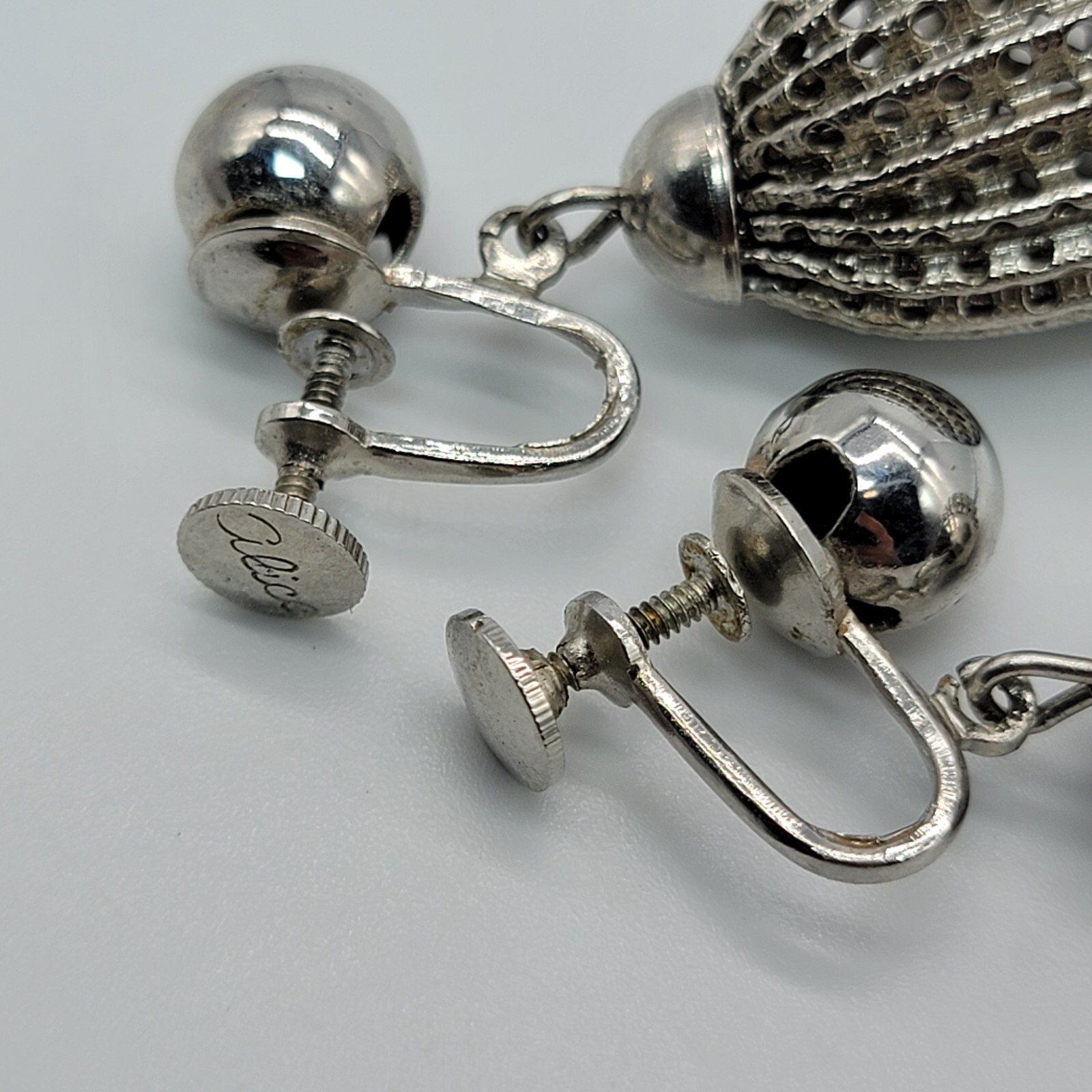 Alice Teardrop Dangle Silver Tone Earrings