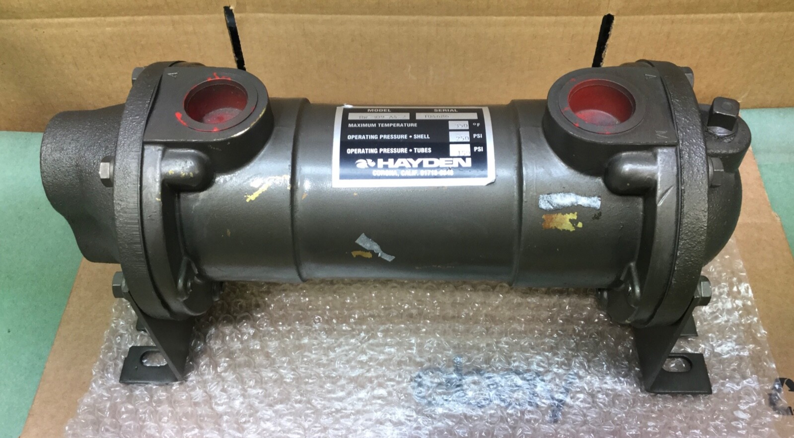 HAYDEN HW-309-A4-2 HEAT EXCHANGER 350 DEG 250 PSI SHELL 150 PSI TUBES NEW NO BOX