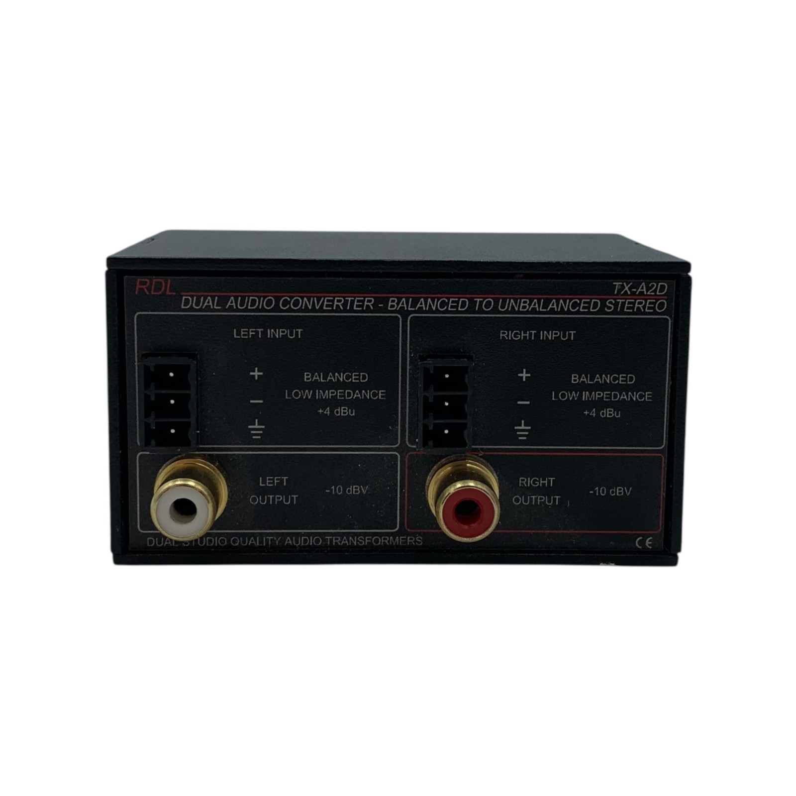 RDL TX-A2D Stereo Balanced to Unbalanced Signal Converter
