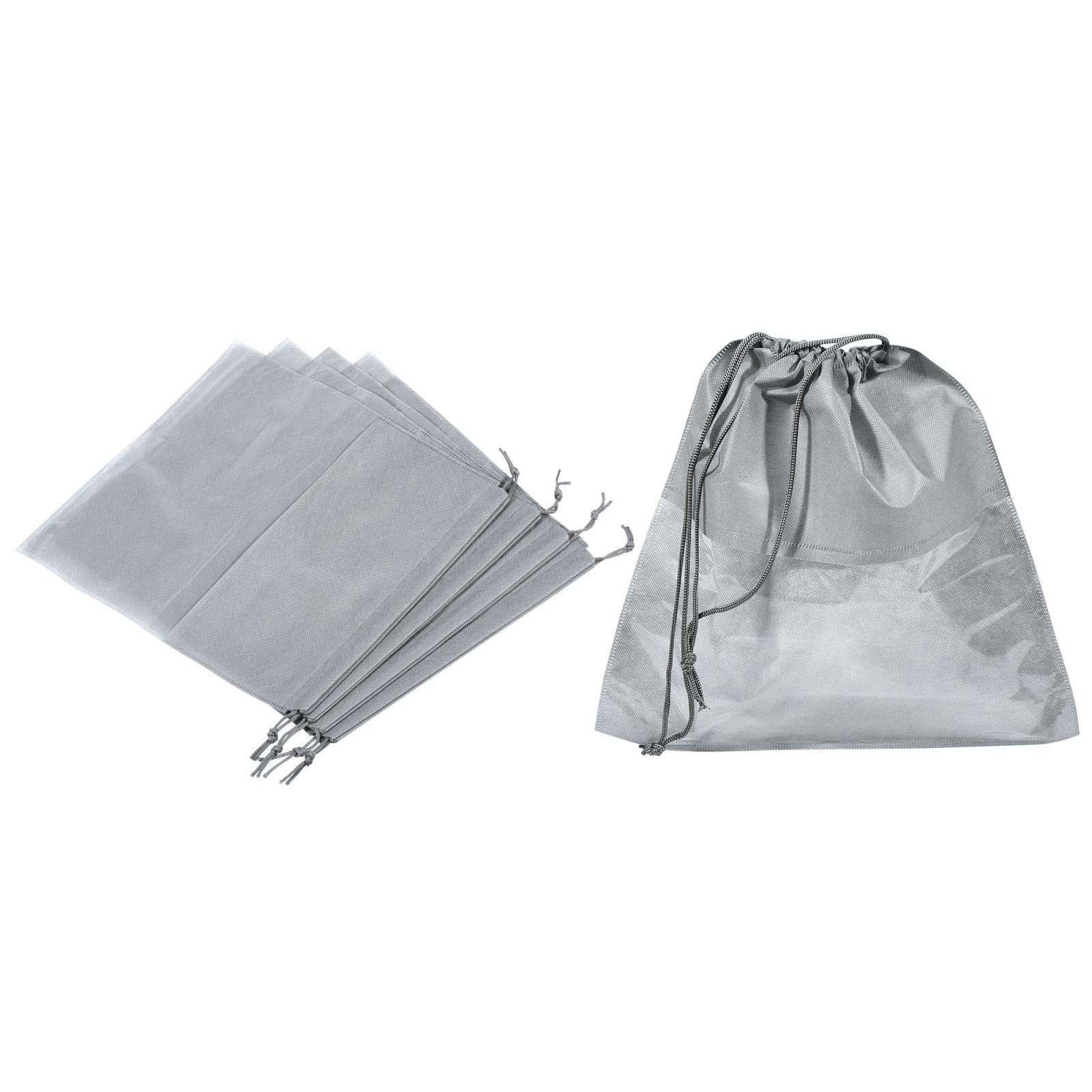 15.7 Inch Non-Woven Fabric Handbag Dust Cover, 5 Pack Drawstring Bag, Gray