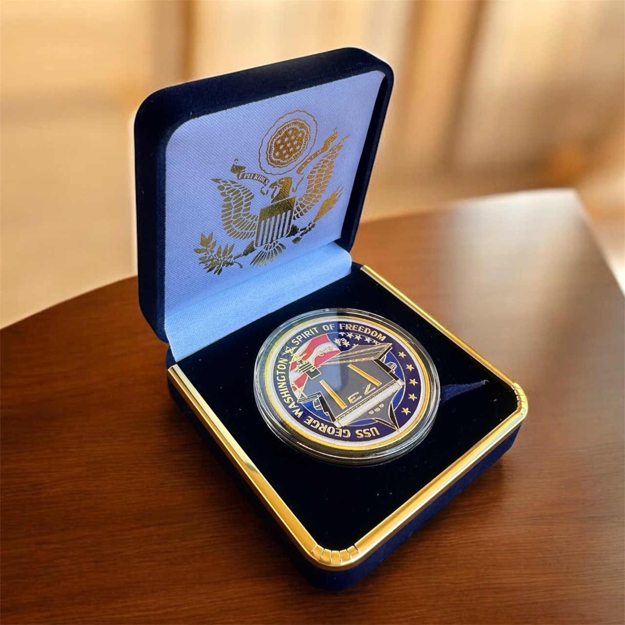US NAVY USS GEORGE WASHINGTON CVN-73 Challenge Coin in Velvet Case ·GREAT GIFT·