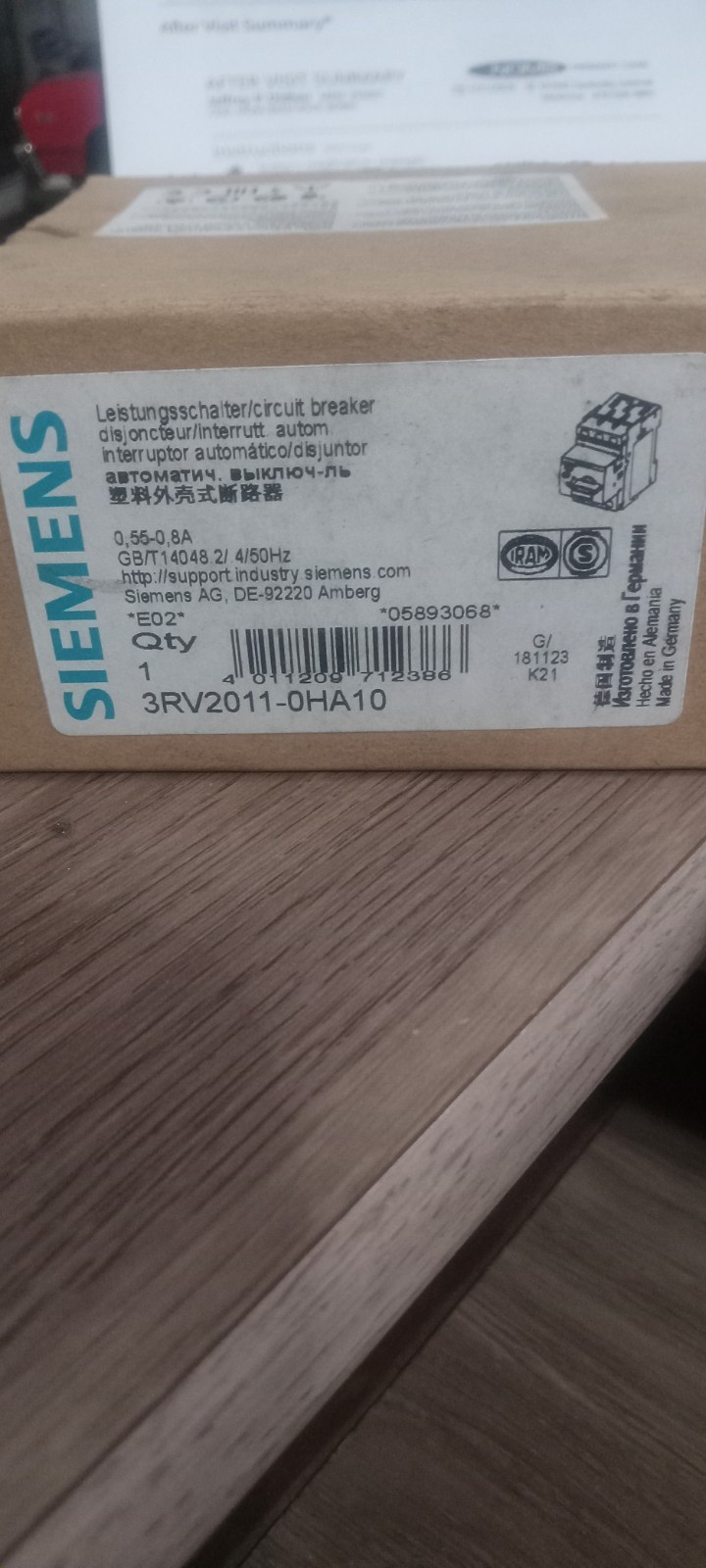 🗽SIEMENS 3RV2011-OHA10