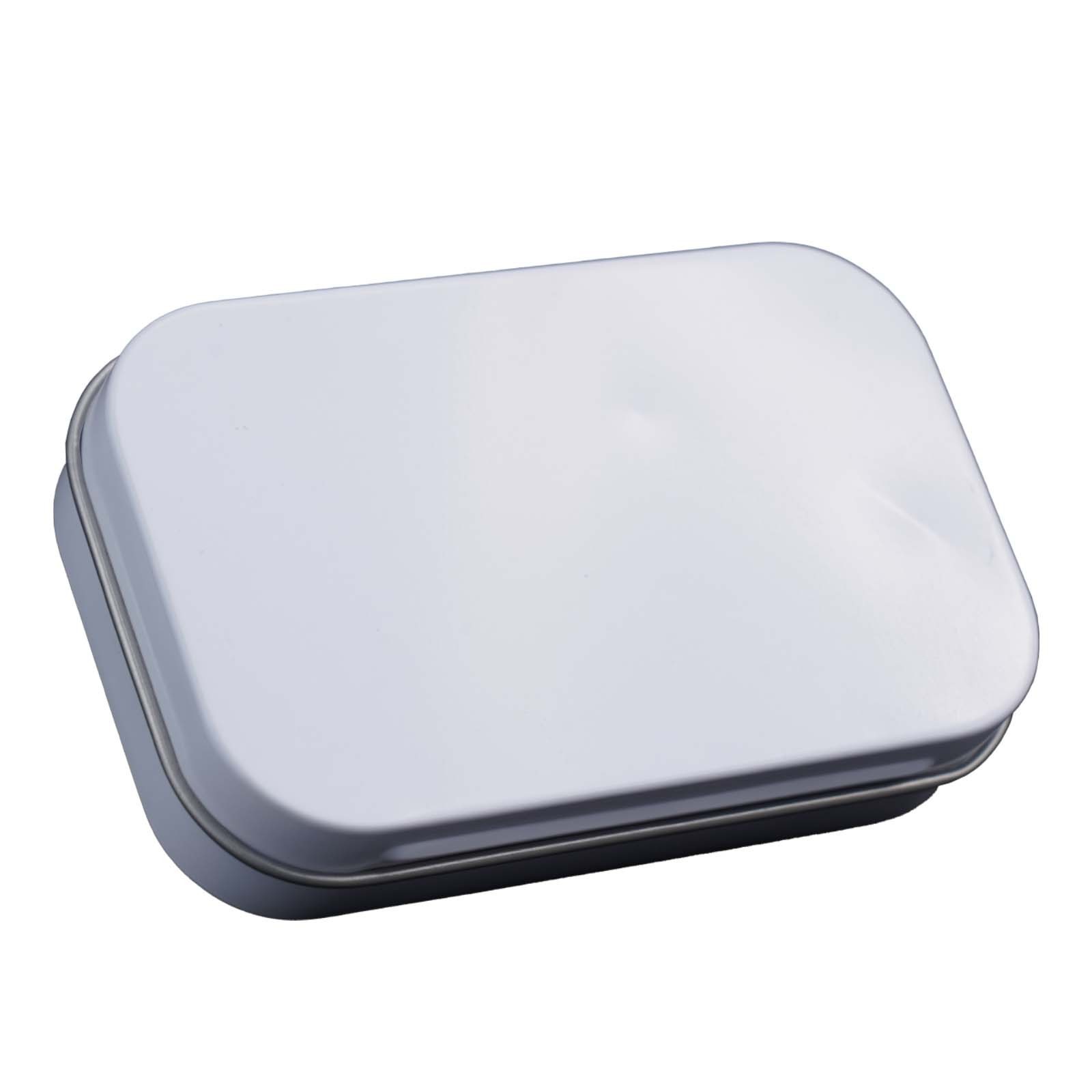 Metal Rectangular Mini Empty Tin Box Tinplate Bin Jar Flip Hinged Container