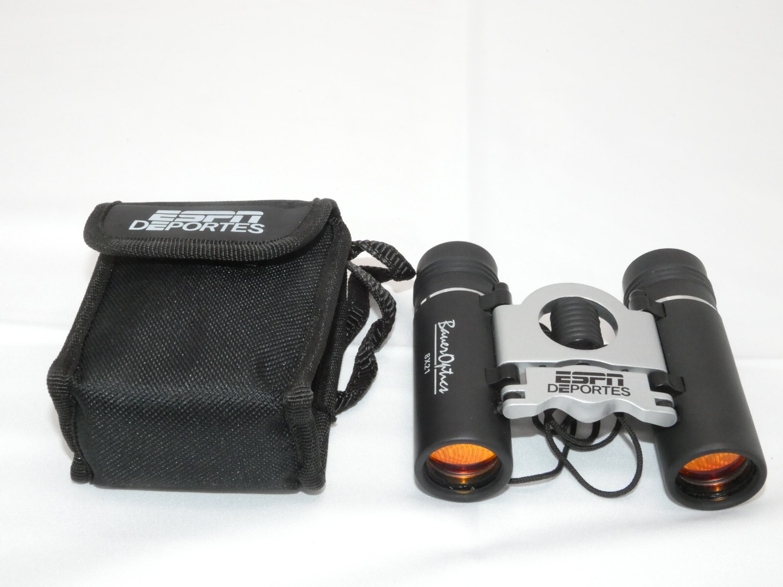 ESPN Deportes Binoculars Bauer Optics 8x21 Promotional Black Case Advertising