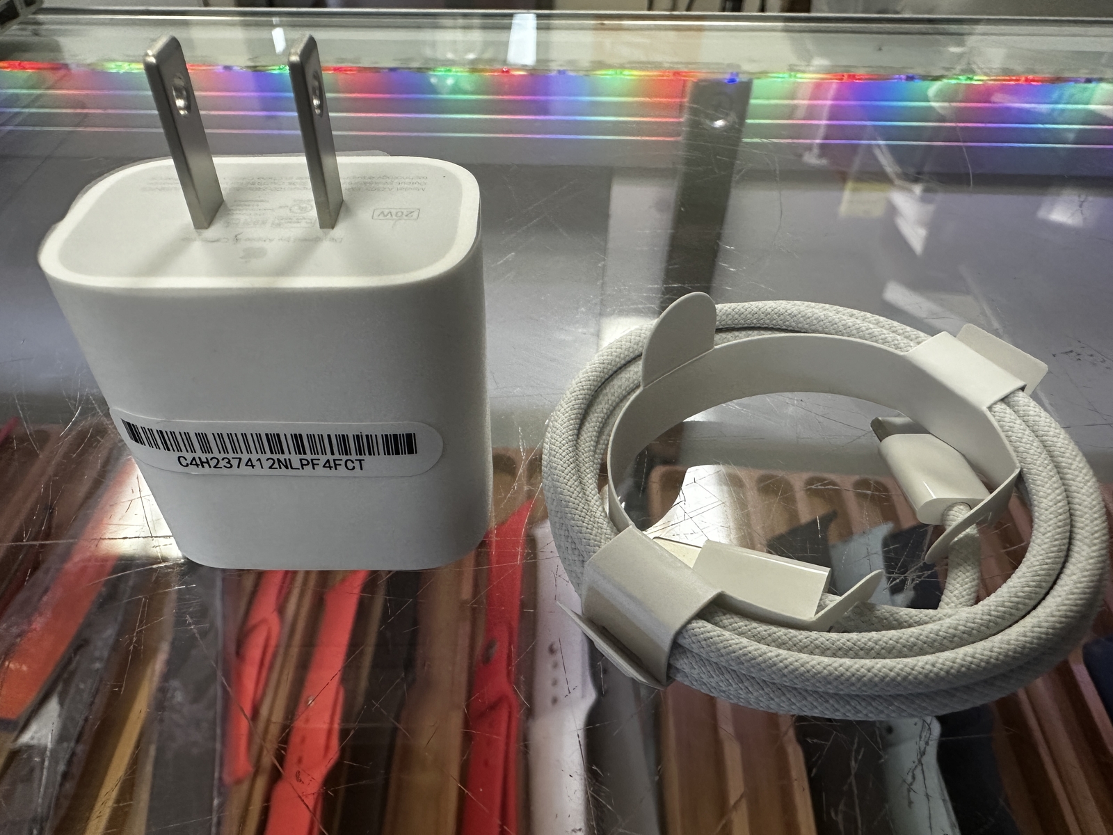 Genuine 20W USB-C Fast Charger Adapter & 1M Braided Cable for iPhone 15, 16, 17