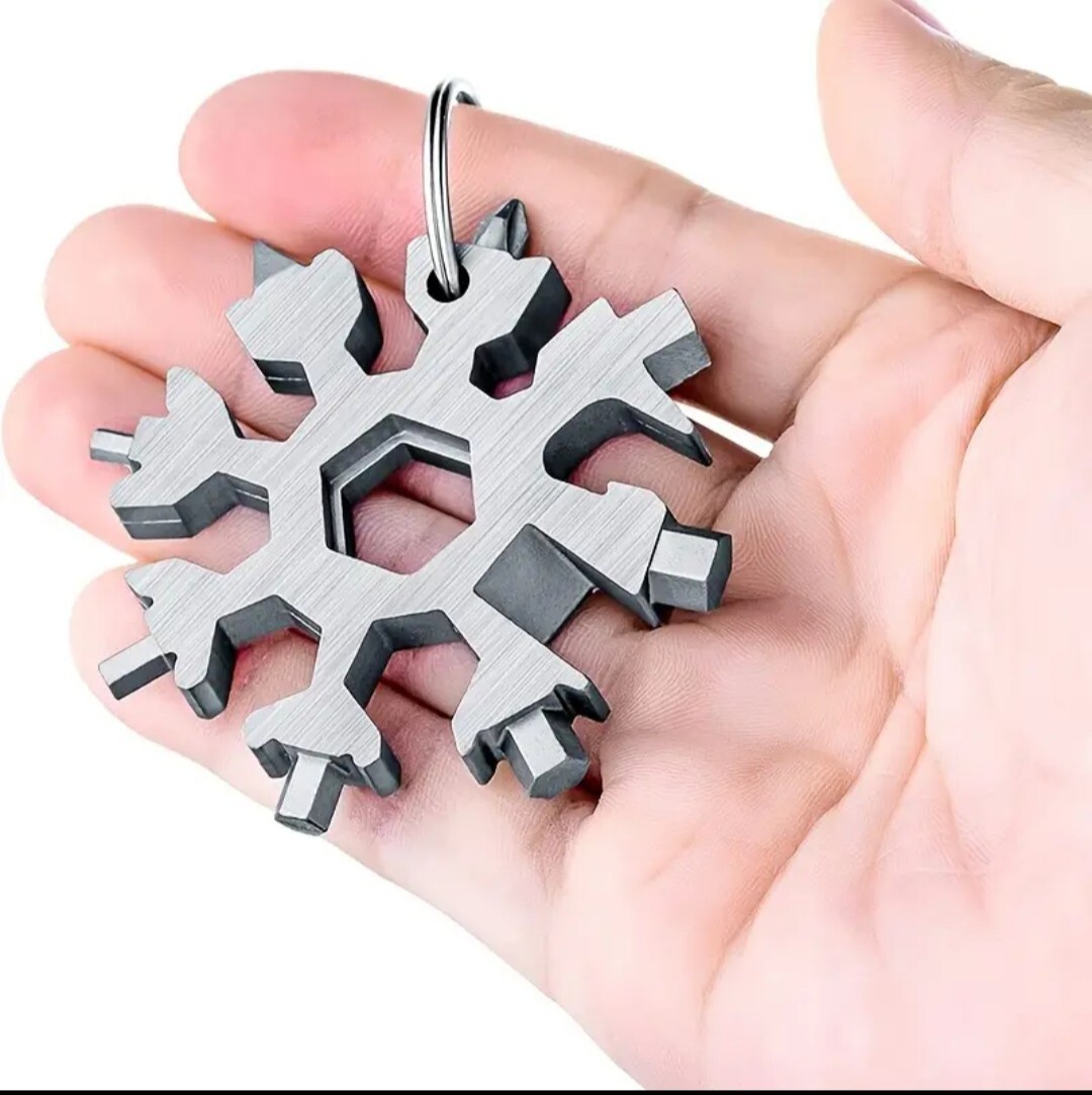 1pc, 18-in-1 Snowflake Multitool, Stainless Steel Snowflake Bottle Opener