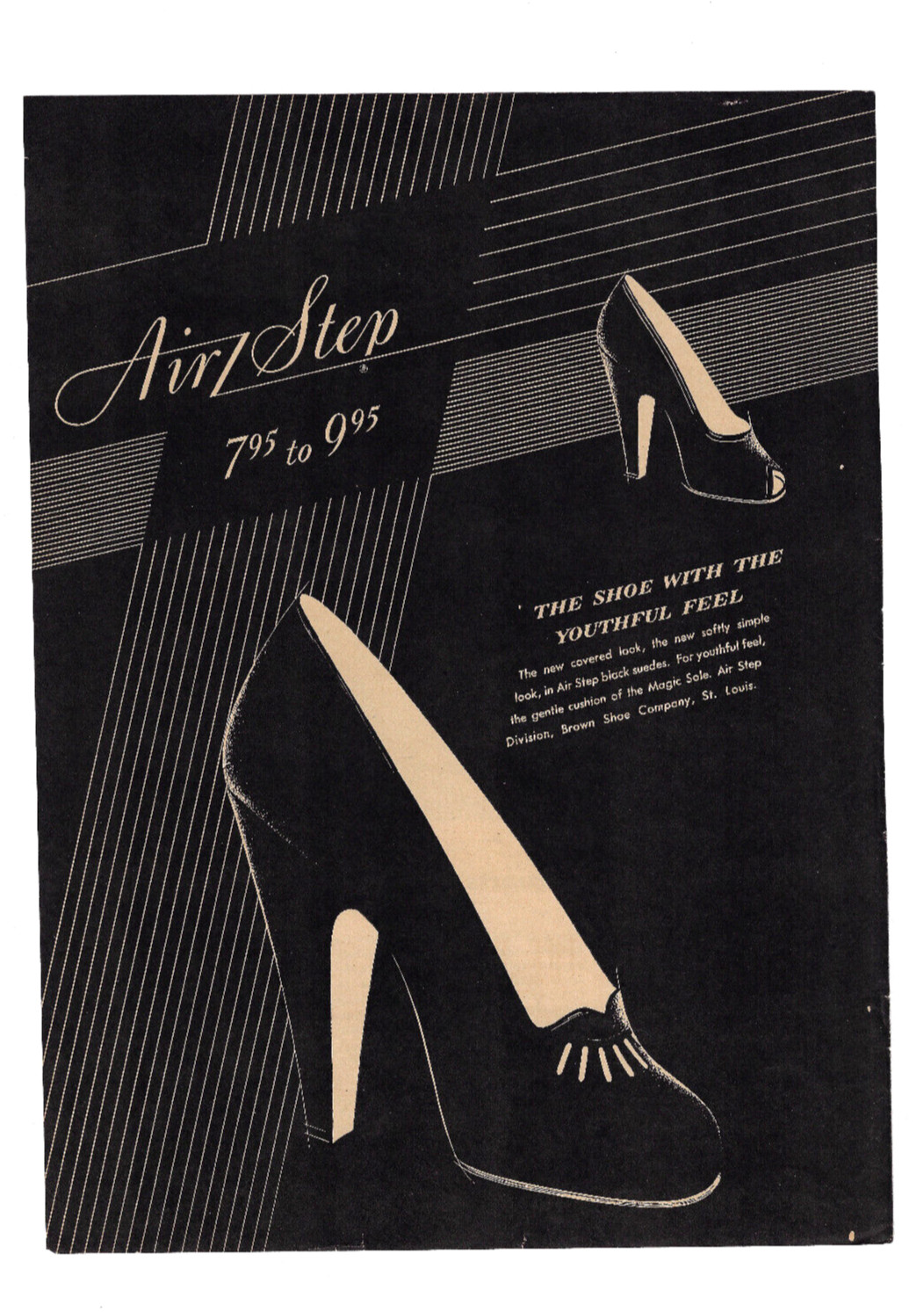 Air Step Print Ad Vintage Advertisement Shoe Advertising Brown Shoe Company 1947