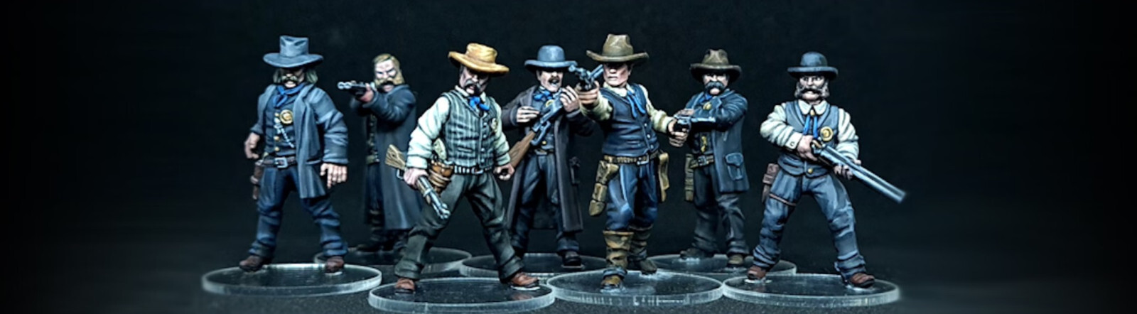 28mm Wild West Miniatures Lawmen Set of 7 Dead Man's Hand, Fistful of Lead