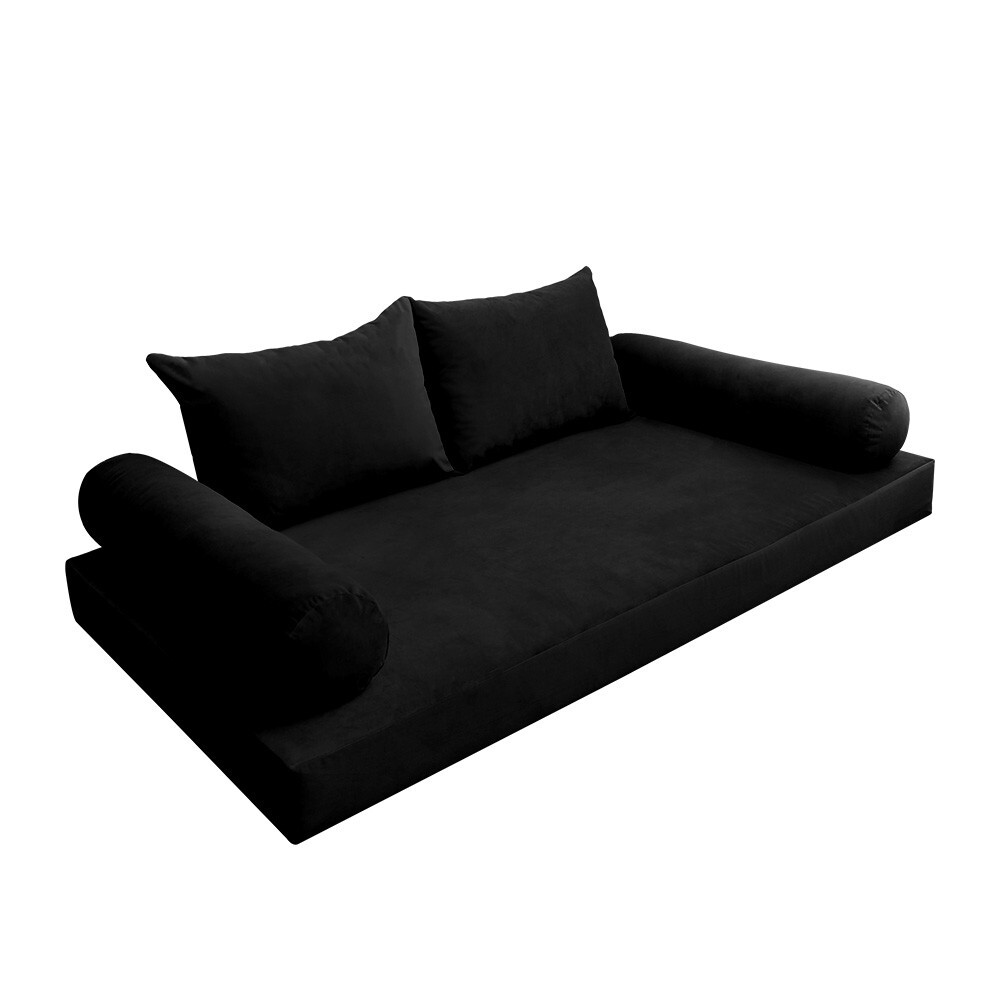 Model V4 Twin-XL Velvet Knife Edge Daybed Mattress Pillow Complete Set AD374