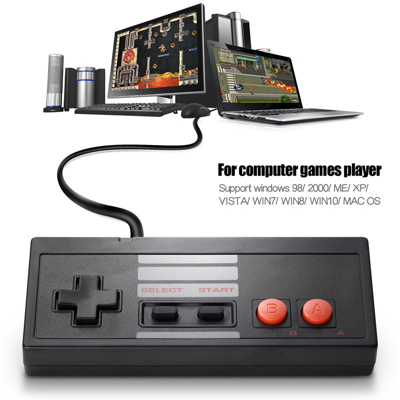 2 Pack Wired NES USB Controller GamePad for Windows PC MAC Linux Raspberry Pi 3