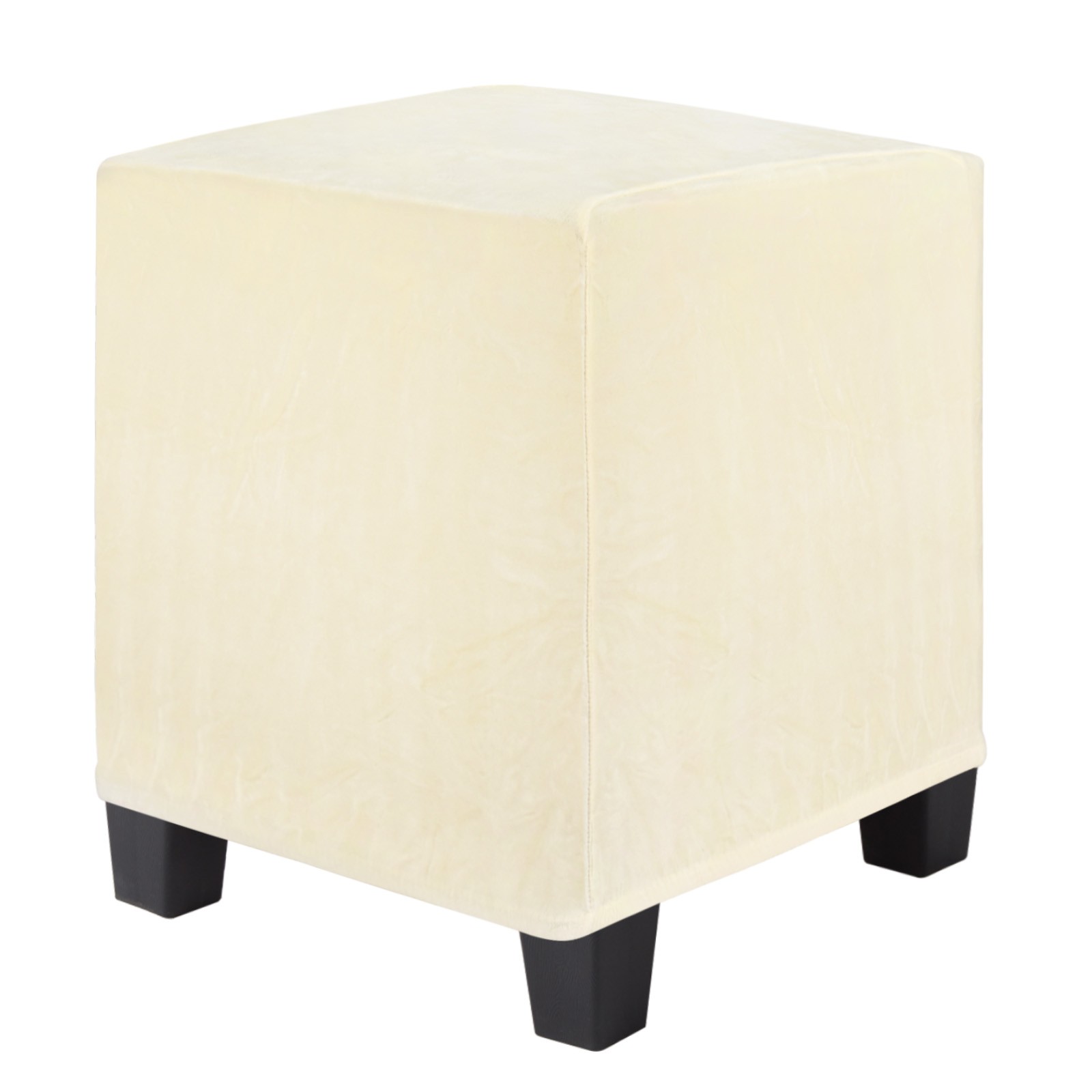 1-Pack 13"x13"x15" Stretch Square Ottoman covers Footstool Protector Beige