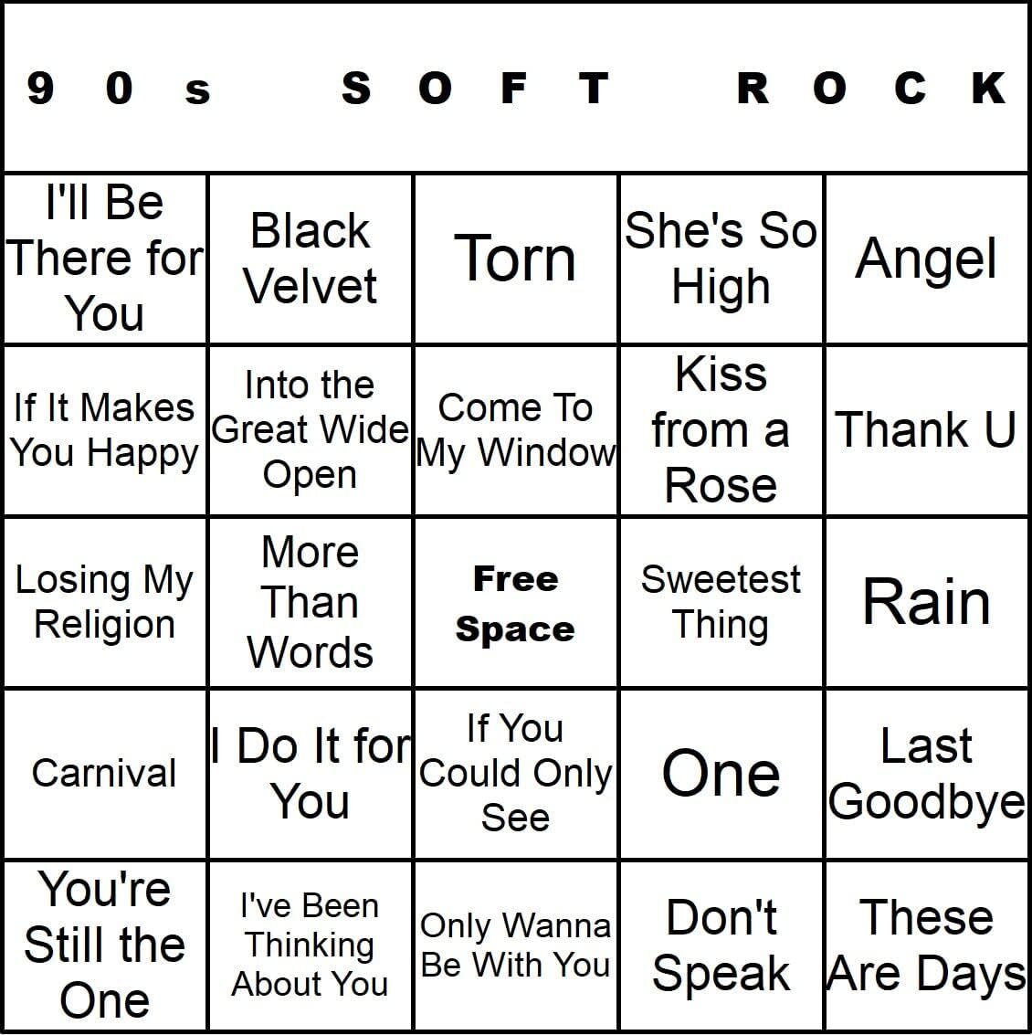 Bangin' Meats CardTunz 100 Music Bingo Cards Printed and Laminated Many Music