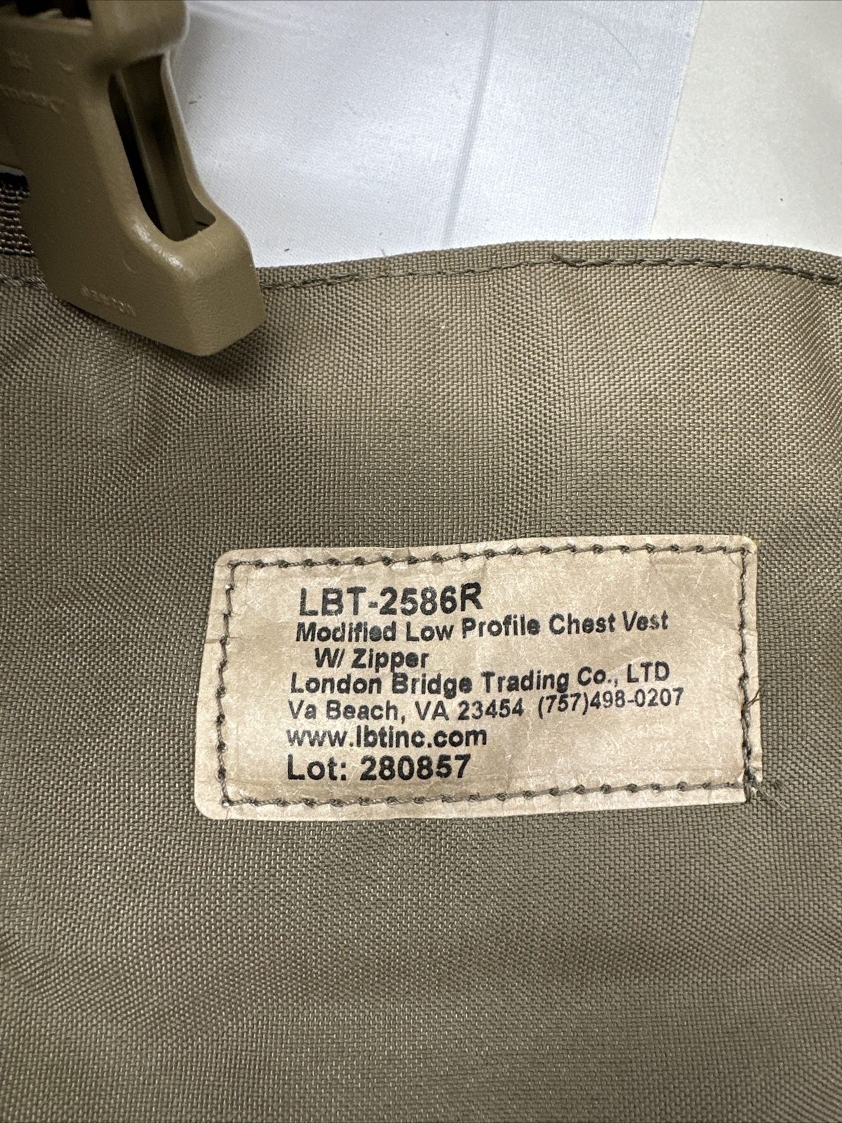 London Bridge Trading LBT-2586R Low Profile Chest Rig Zip Front Coyote Tan Khaki