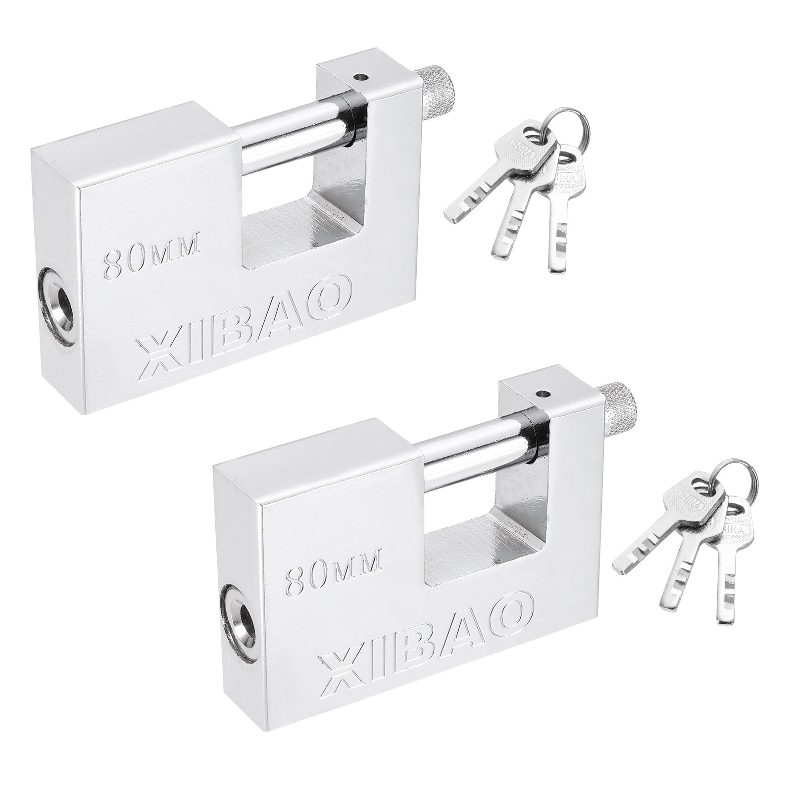 2Pcs Shipping Container Lock with 3 Keys High Security Padlock (2-15/16 Inch)