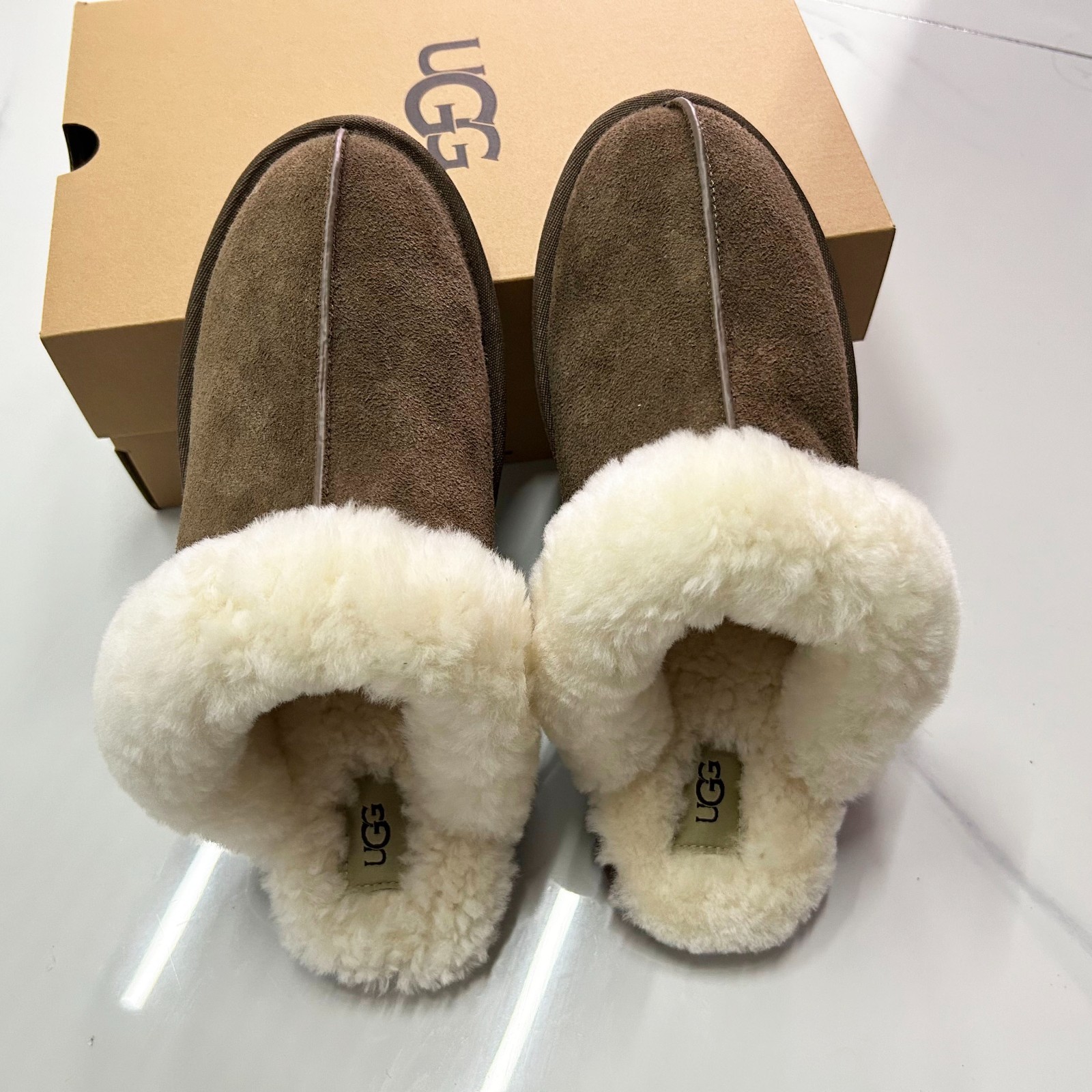 UGG Women's Scuffette II Espresso Suede Upper Slippers US 6-11 Comfort Shoes New