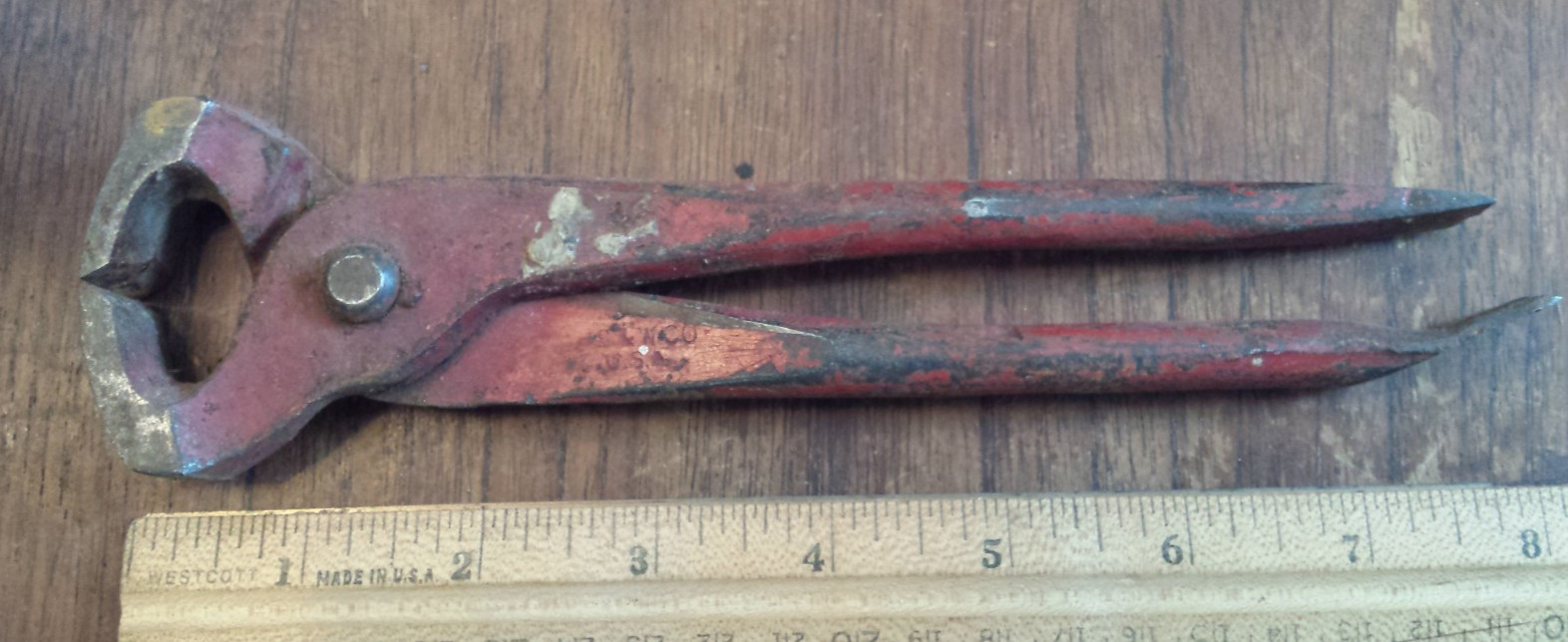 VINTAGE  8" USA  FARRIER NIPPERS NAIL TOOL