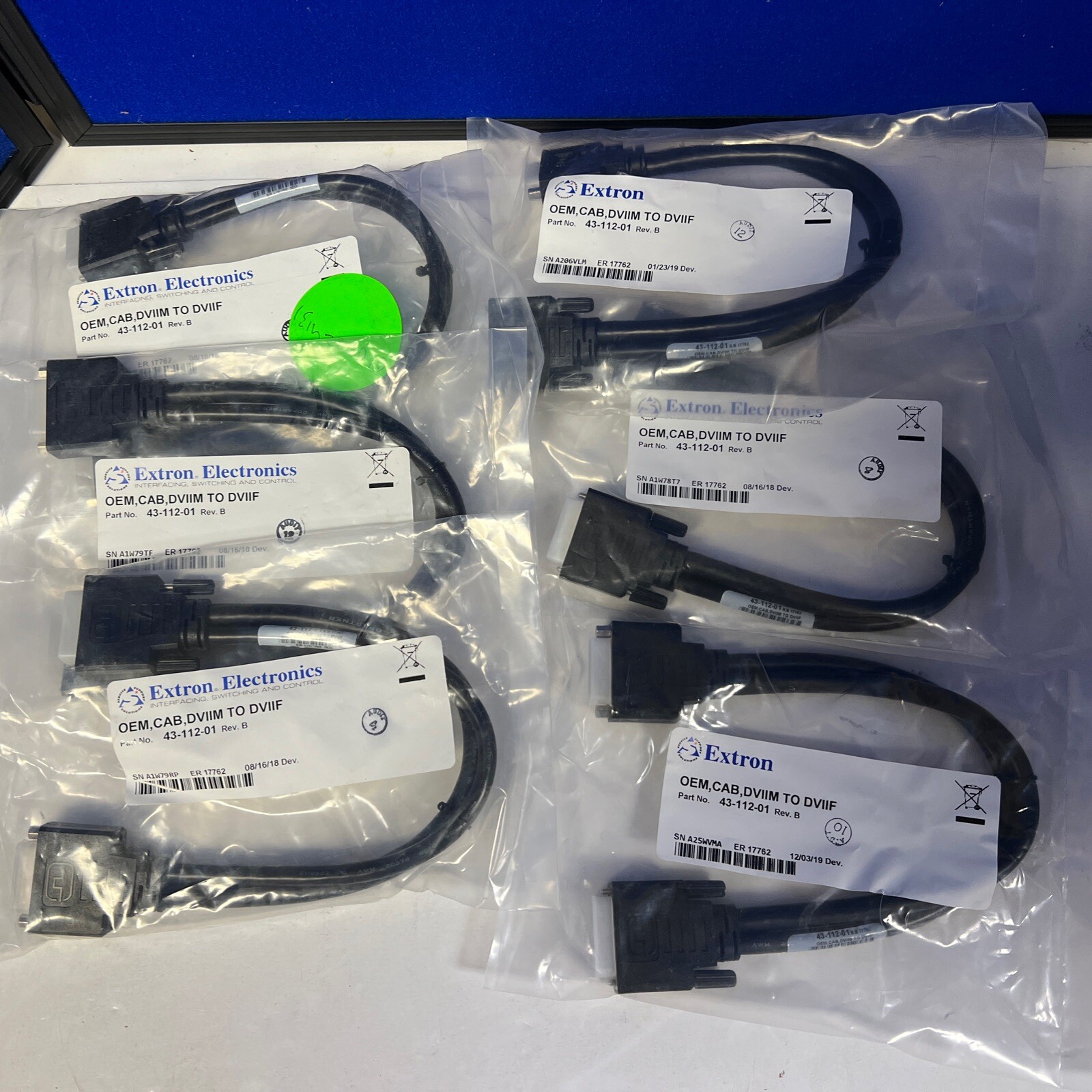 Lot Of 6 Extron DVIIM TO DVIIF Cable 43-112-01 New Individually Packaged