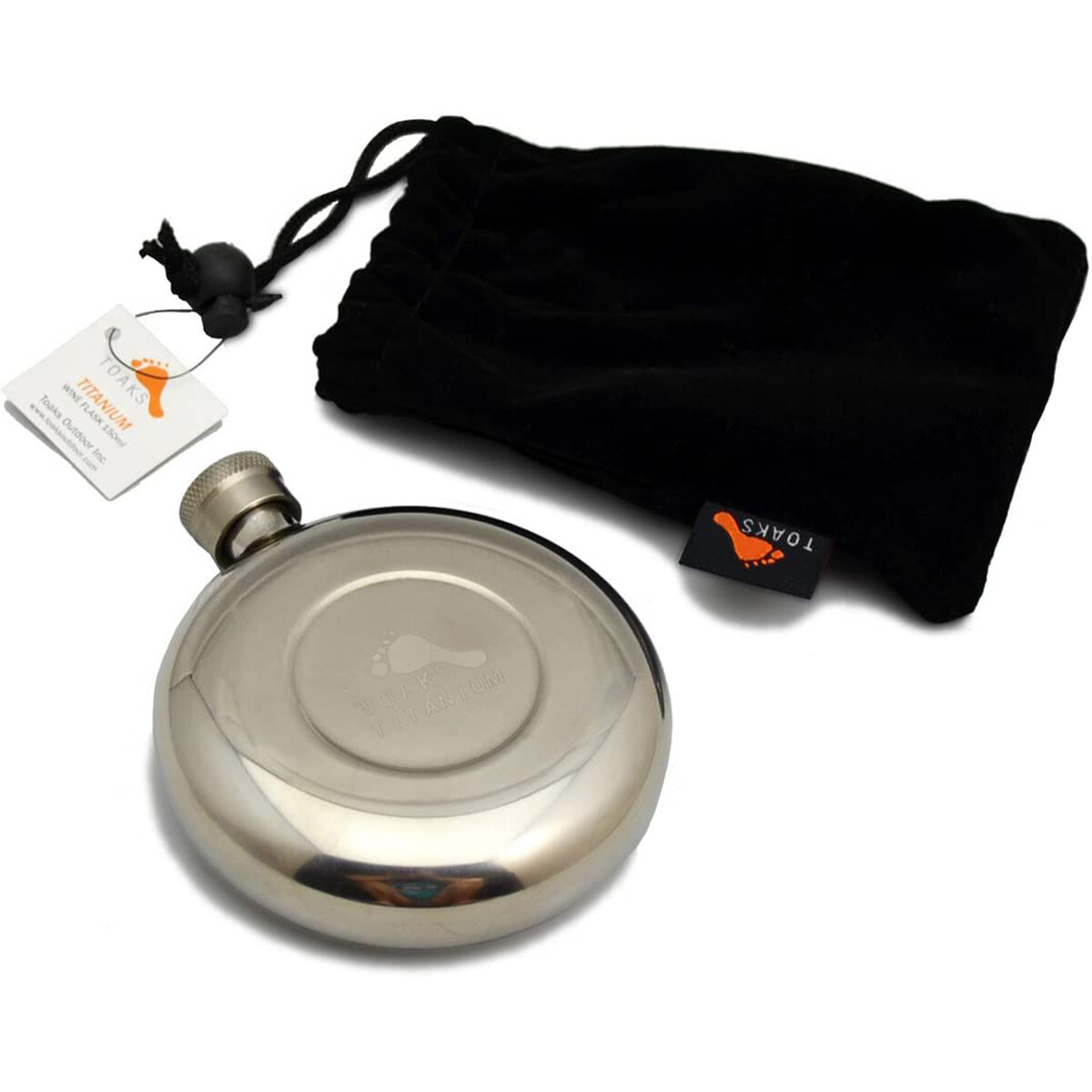 TOAKS 150ml Titanium Wine Flask FLASK-150 - Outdoor Camping