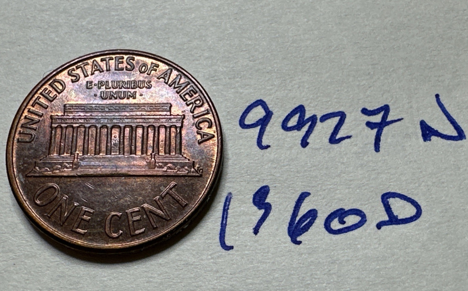 1960-D Lincoln Cent PENNY 1C 9927N