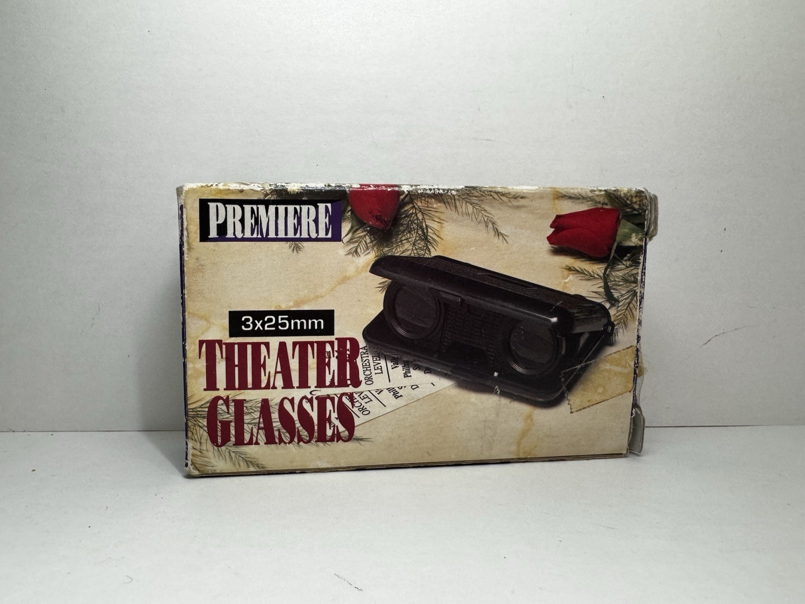 Vintage Premiere 3x25mm Theater Glasses Opera Binoculars Compact Folding New Box