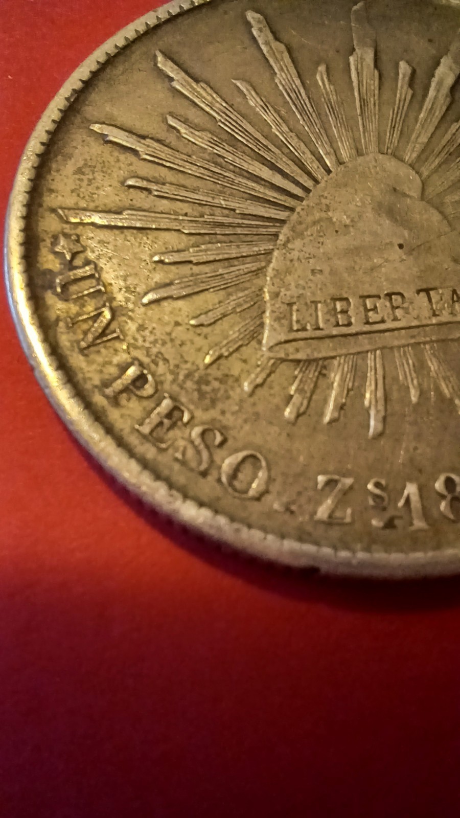 1899-Zs Un Peso Minted In Zacatecas, Mexico- Silver Libertad Cap & Rays 26.91 g