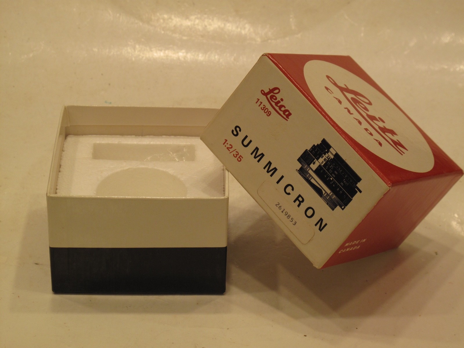 Leica 11309 35/2 Summicron lens box only, US SELLER "LQQK"