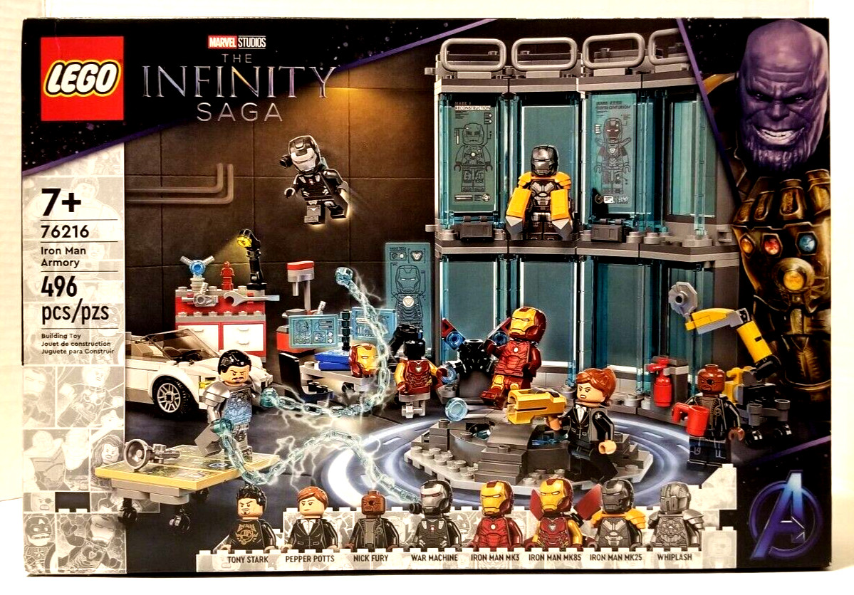 Lego Marvel 76216 Iron Man Armory: The Infinity Saga.  New & Factory Sealed