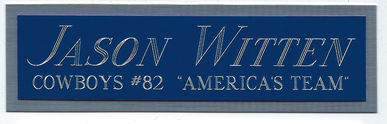 JASON WITTEN COWBOYS NAMEPLATE AUTOGRAPHED Signed HELMET-FOOTBALL-JERSEY-PHOTO