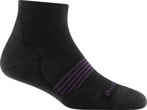 DARN TOUGH 1113 Black Women's Element Quarter Lightweight Running Sock Run 1/4