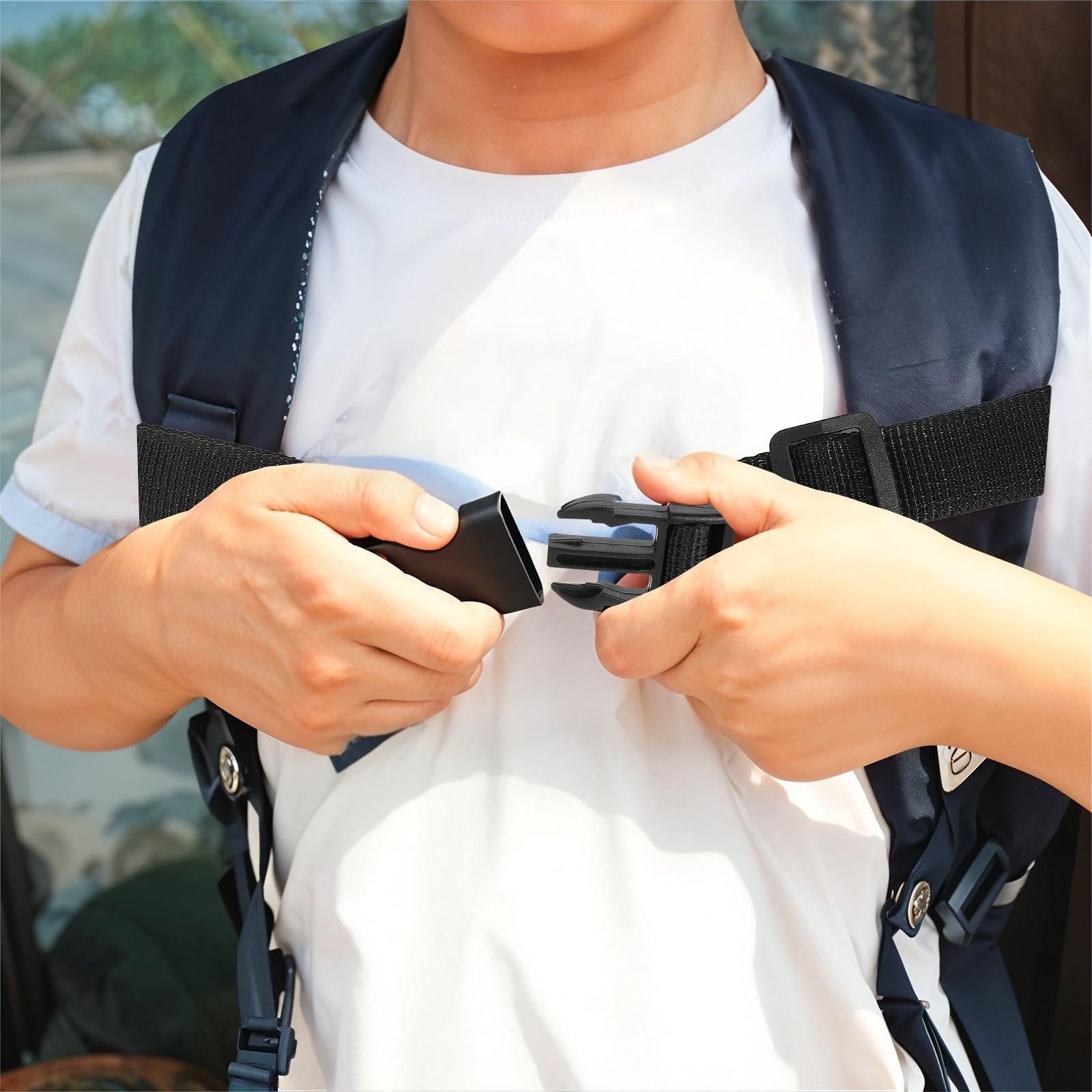 2 Pack Adjustable Backpack Chest Strap, Sternum Straps for Backpacks, Black