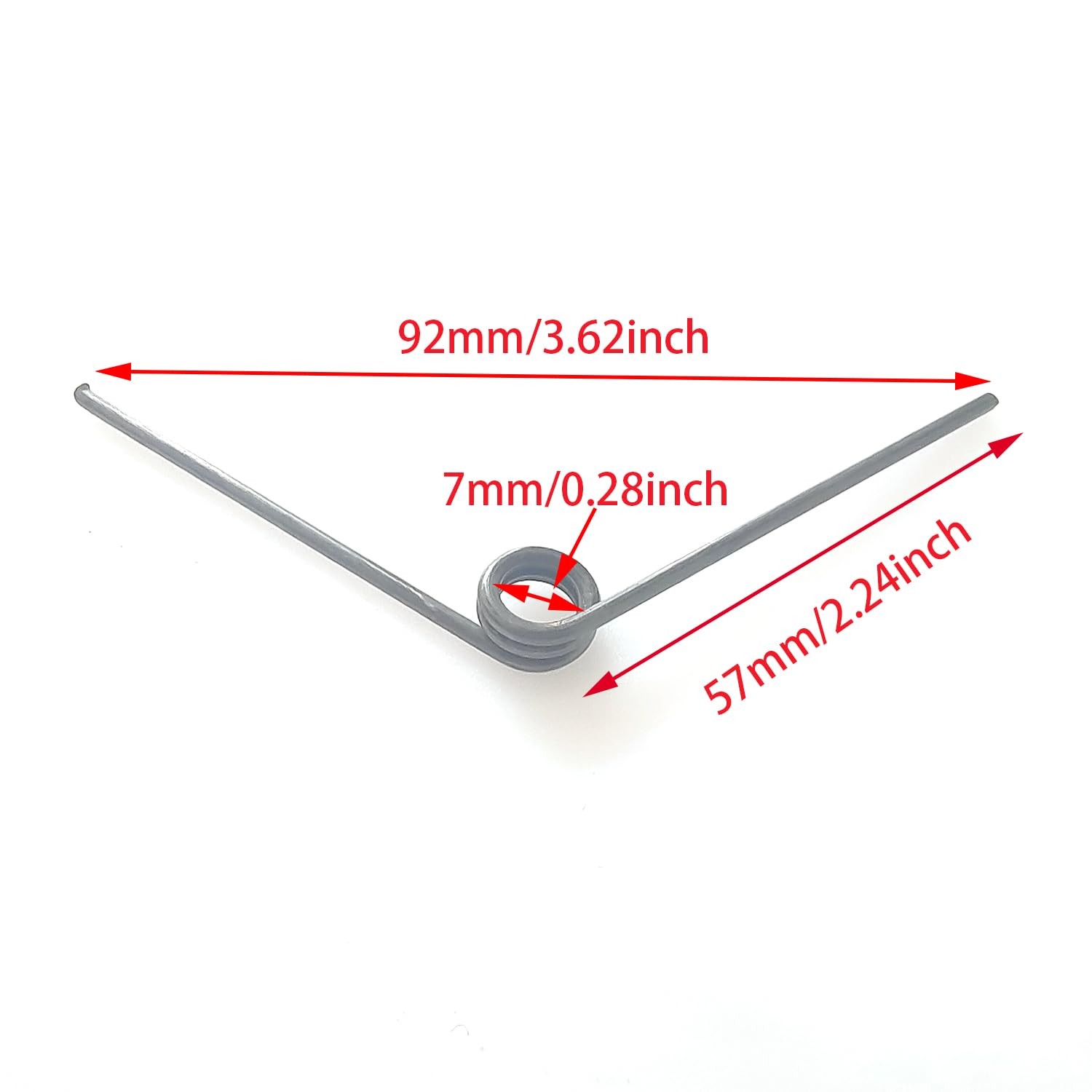 4 Pack Torsion Spring Hand Pruner Replacement Springs V 7mm x 57mm, Silver