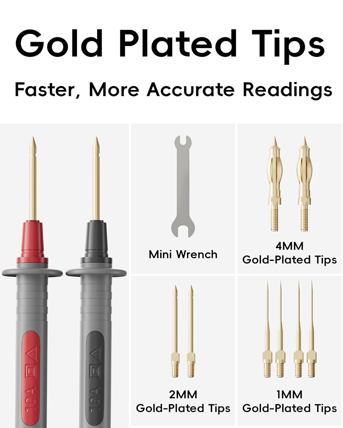 25-Piece Silicone Multimeter Test Lead & Back Probe Kit - Premium Modular Vol...