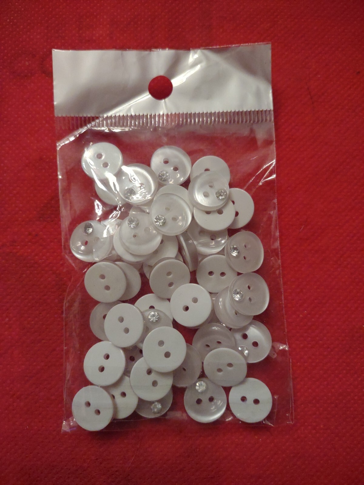 Adorable White  Shirt Buttons With Crystal Detail  3 Dz New